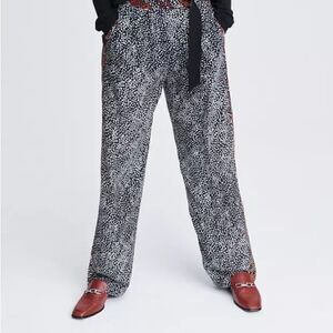 NWOT Rag & bone Colette Silk Leopard Print High Waisted Pants Sz 0